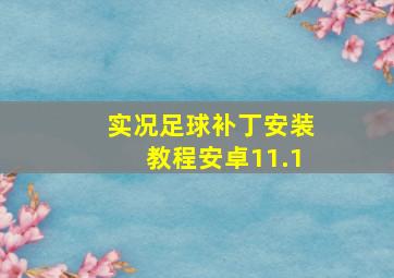 实况足球补丁安装教程安卓11.1