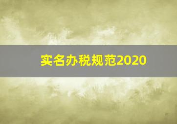 实名办税规范2020