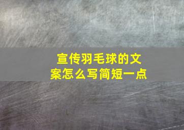 宣传羽毛球的文案怎么写简短一点