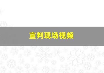 宣判现场视频