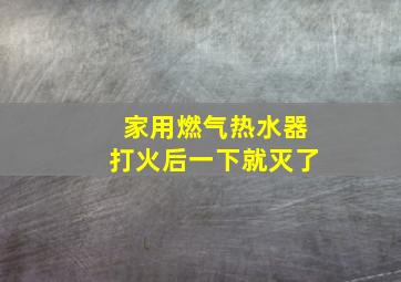 家用燃气热水器打火后一下就灭了