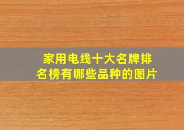 家用电线十大名牌排名榜有哪些品种的图片