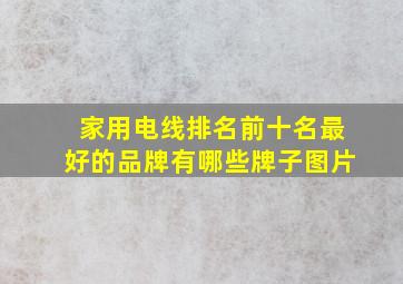 家用电线排名前十名最好的品牌有哪些牌子图片