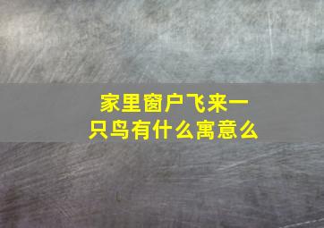 家里窗户飞来一只鸟有什么寓意么