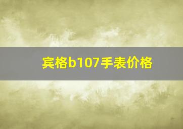 宾格b107手表价格