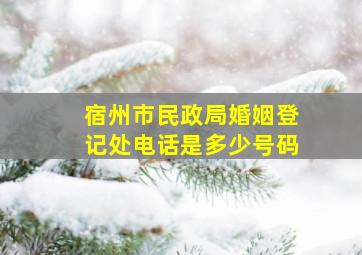 宿州市民政局婚姻登记处电话是多少号码