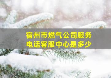 宿州市燃气公司服务电话客服中心是多少