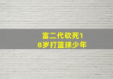 富二代砍死18岁打篮球少年