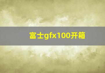 富士gfx100开箱