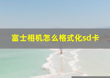 富士相机怎么格式化sd卡