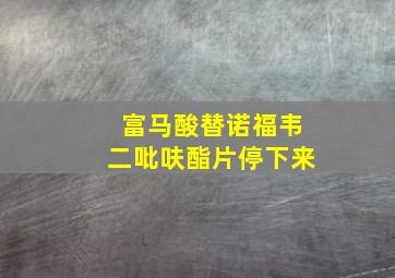 富马酸替诺福韦二吡呋酯片停下来