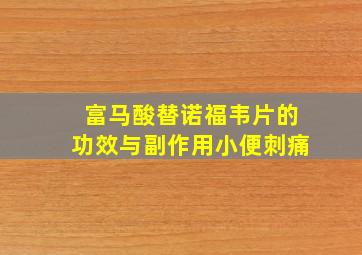 富马酸替诺福韦片的功效与副作用小便刺痛