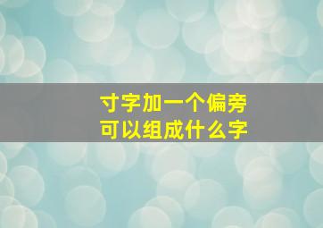 寸字加一个偏旁可以组成什么字