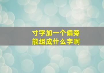 寸字加一个偏旁能组成什么字啊