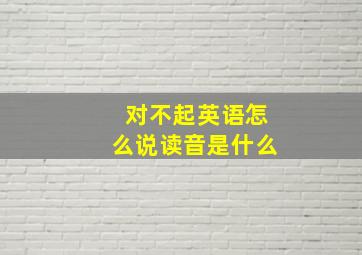 对不起英语怎么说读音是什么