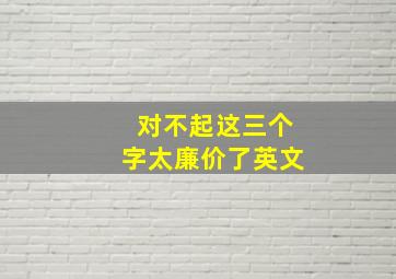 对不起这三个字太廉价了英文