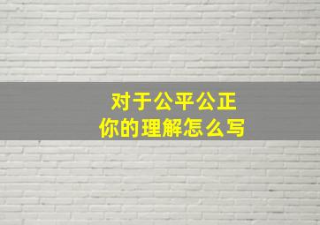 对于公平公正你的理解怎么写