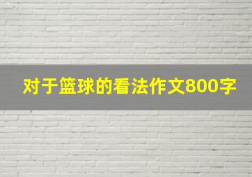 对于篮球的看法作文800字