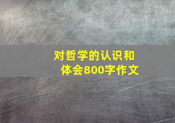 对哲学的认识和体会800字作文