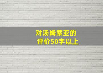 对汤姆索亚的评价50字以上