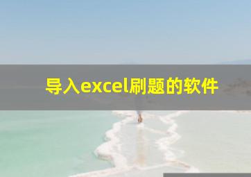 导入excel刷题的软件