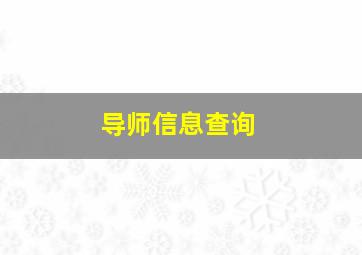 导师信息查询