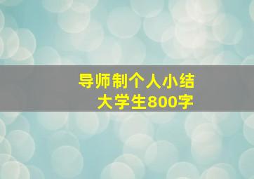 导师制个人小结大学生800字