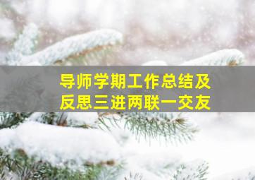 导师学期工作总结及反思三进两联一交友