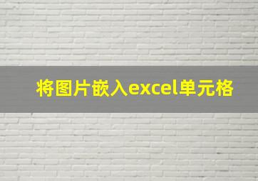 将图片嵌入excel单元格