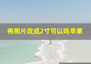 将照片改成2寸可以吗苹果