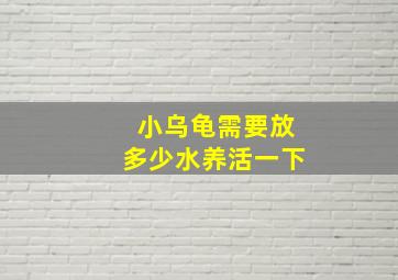 小乌龟需要放多少水养活一下