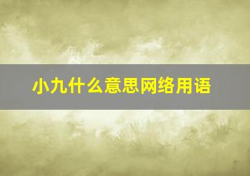 小九什么意思网络用语