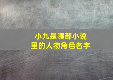 小九是哪部小说里的人物角色名字