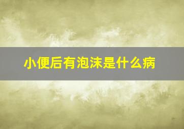 小便后有泡沫是什么病