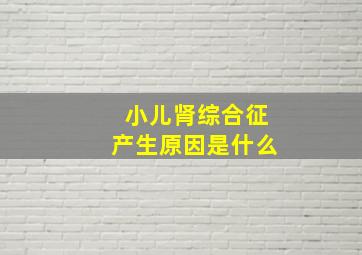 小儿肾综合征产生原因是什么