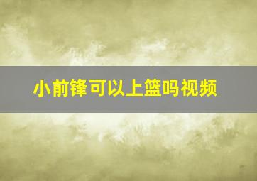 小前锋可以上篮吗视频