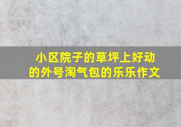 小区院子的草坪上好动的外号淘气包的乐乐作文