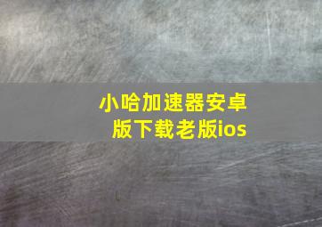 小哈加速器安卓版下载老版ios