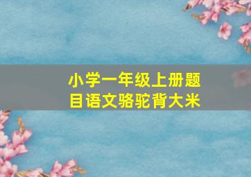 小学一年级上册题目语文骆驼背大米