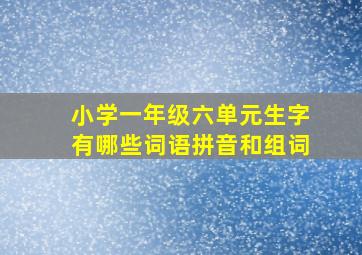 小学一年级六单元生字有哪些词语拼音和组词