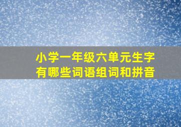 小学一年级六单元生字有哪些词语组词和拼音