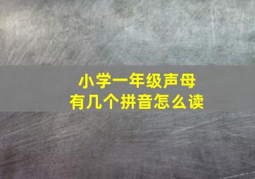 小学一年级声母有几个拼音怎么读