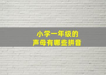 小学一年级的声母有哪些拼音