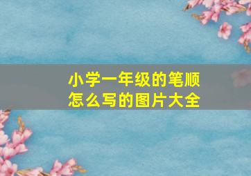 小学一年级的笔顺怎么写的图片大全