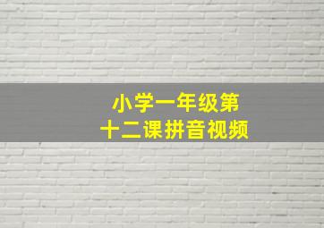 小学一年级第十二课拼音视频