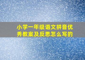 小学一年级语文拼音优秀教案及反思怎么写的