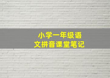 小学一年级语文拼音课堂笔记