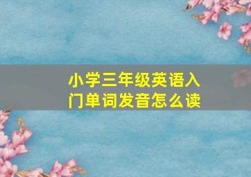 小学三年级英语入门单词发音怎么读