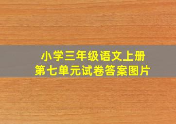 小学三年级语文上册第七单元试卷答案图片