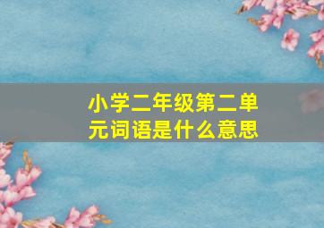 小学二年级第二单元词语是什么意思